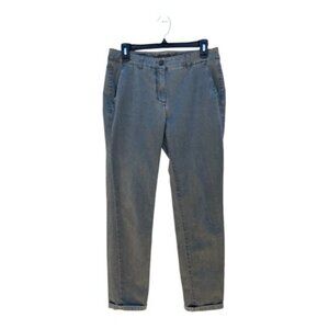 Peserico Sign Women's Flat Front Stright Green Wash Chino Pants Size 44